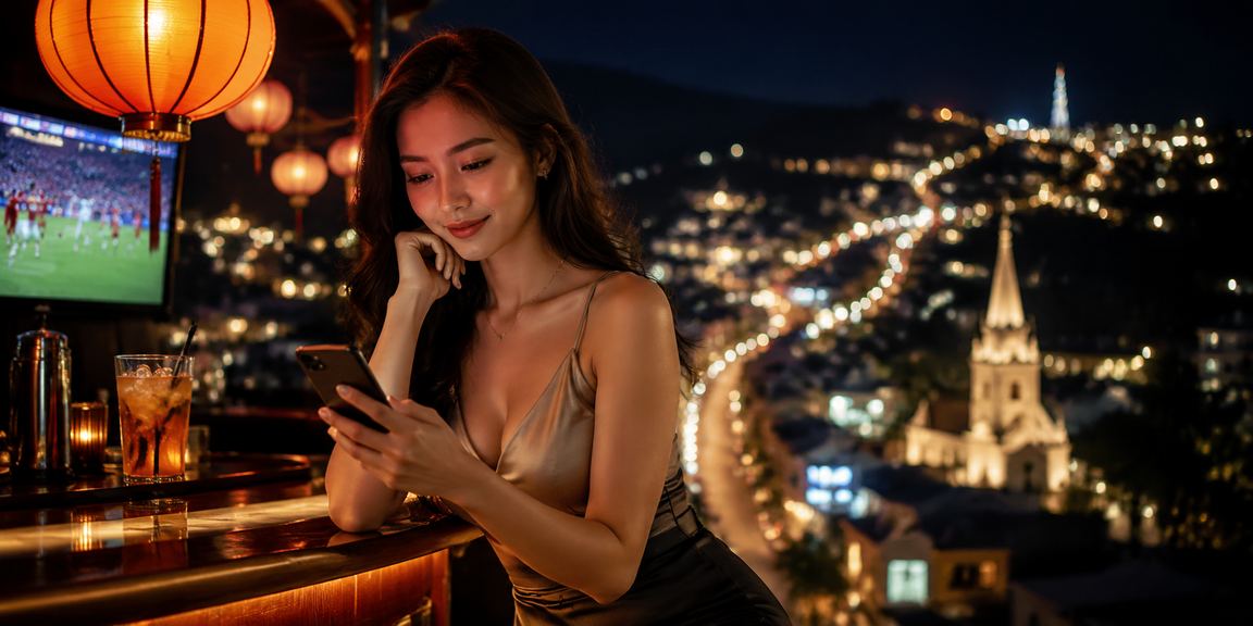 Người hâm mộ bóng đá tại Hội An theo dõi kèo cá cược thể thao trong đêm đèn lồng
