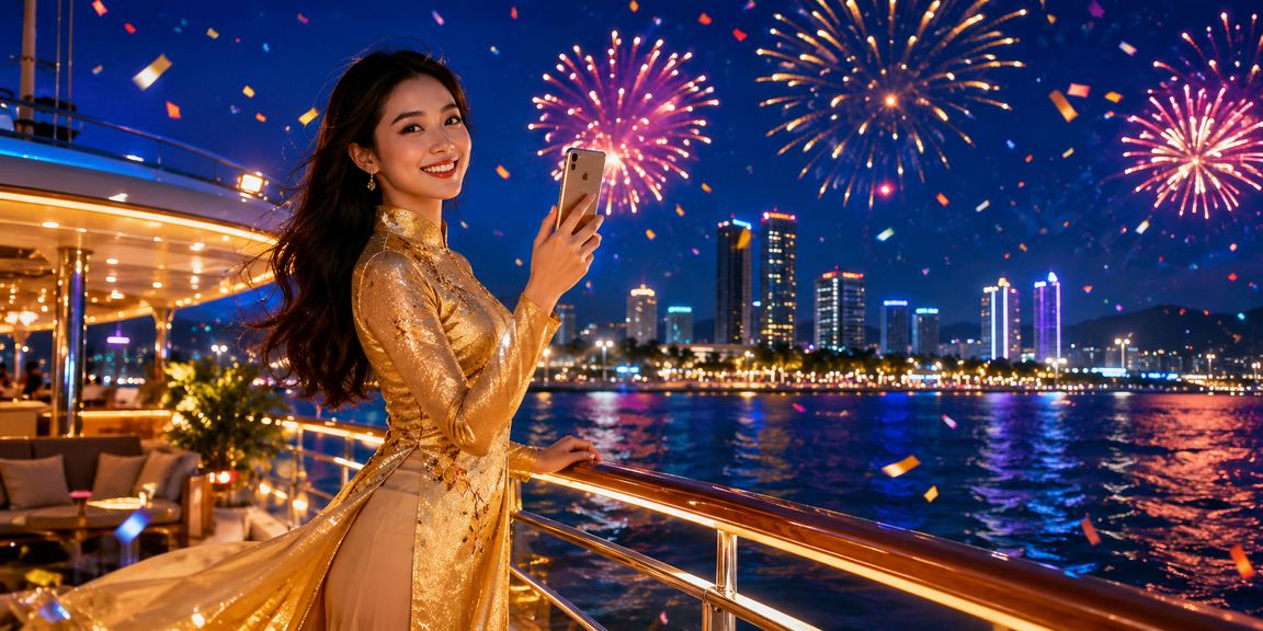 Người dùng tại Nha Trang trải nghiệm casino trực tuyến trên điện thoại với trang phục áo dài truyền thống